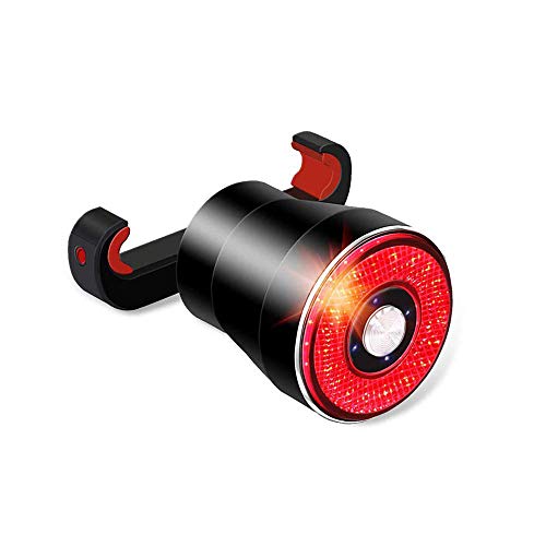 XIAOKOA Smart Bike Tail Light, Bicycle Lights with USB Rechargeable Bike Brake Lights, Colorful Cycling Taillights with Waterproof Rear Bike Lights for Mountain Cycling Taillights, and Road Bike