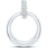Jewels By Lux Sterling Silver White-Tone 1/10 Ctw Natural Diamond Round Pendant