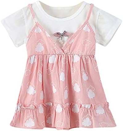 Saxizeo キッズ服 女の子 ワンピース ベビー服 フリル 花柄 ベルスリーブ プリーツ おしゃれ かわいい 新生児 赤ちゃん カジュアル 人気 普段着 ドレス スカート 春夏 卒業式 本物 チュチュ ガールズ 入学式 キッズ 可愛い チュニック 子供服 通園