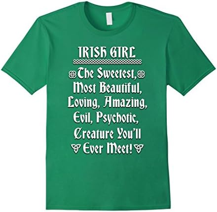Men's Irish Girl Quote T-shirt Medium Kelly Green