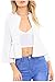 Kumer Women's 3/4 Sleeve Casual Work Office Blazer Open Front Cardigan Mini Blazer Jacket