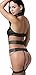 The Victory of Cupid Black imitation leather fabrics and wide elastic matching garters sexy underwear of conjoined,Black,OS