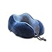 Travel Pillow - Memory Foam Neck Pillow with 360 Head & Neck Support Comfortable for Long Flight, Airplane, Train, Reading, Working, Ergonomically (Blue)