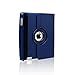 Zeox New iPad 9.7 inch 2017 / iPad Air Case - 360 Degree Rotating PU Leather Stand Protective Cover with Smart Auto Wake/Sleep for Apple New iPad 9.7 inch 2017/ iPad Air, Navy Blue