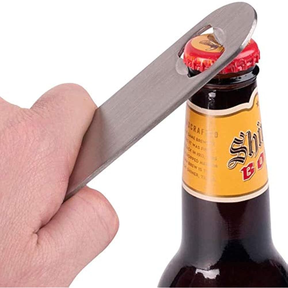 Heavy Duty Stainless Steel Flat Bottle Opener, 6 Pack Beer For Kitchen