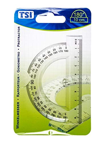 TSI 46208 180 Degree Protractor with 4 inch Ruler