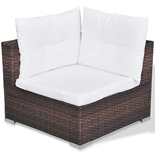 vidaXL Gartenmöbel 10-TLG.Poly Rattan Lounge Gartengarnitur Sitzgruppe Sofa – Bild 7
