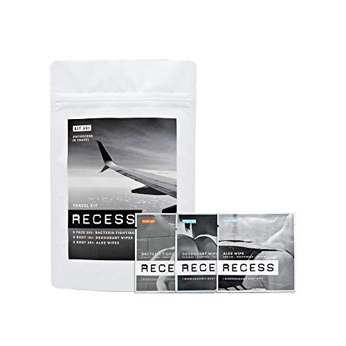 TRAVEL KIT Includes 5 Bacteria Fighting Face Wipes, 5 AluminumFree