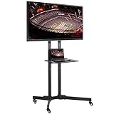 Yaheetech 32 to 70 Inch Mobile TV Cart Universal Flat Screen Rolling TV Stand Trolley Console Stand with Mount for LED LCD Plasma Flat Panels on Wheels