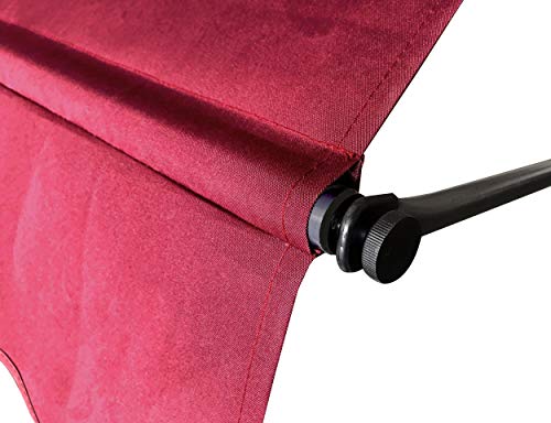 QUICK STAR Klemmmarkise 300 x130cm Bordeaux Balkonmarkise Sonnenschutz Terrassenüberdachung Höhenverstellbar von 200-290cm Markise Balkon ohne Bohren – Bild 5