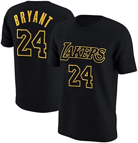 Gflyme Jerseys Lakers Kobe 1996-2016 Retired Commemorative T-shirt KOBE Cotton 8-24 Basketball Appearance Dress Short Sleeve Jerseys (Color : Black 24, Size : XS)
