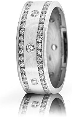 2.5 ctw Platinum Round Diamond Wedding Band 7mm