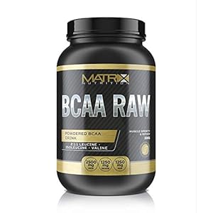 Matrix Nutrition BCAA RAW Powder 500g 2:1:1 Amino Acid Ratio L-Leucine, L-Isoleucine & L-Valine Sports Nutrition Muscle Building Recovery Drink (Blue Raspberry)
