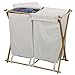 Household Essentials Folding Double Bag Laundry Hamper, Polyester Blend