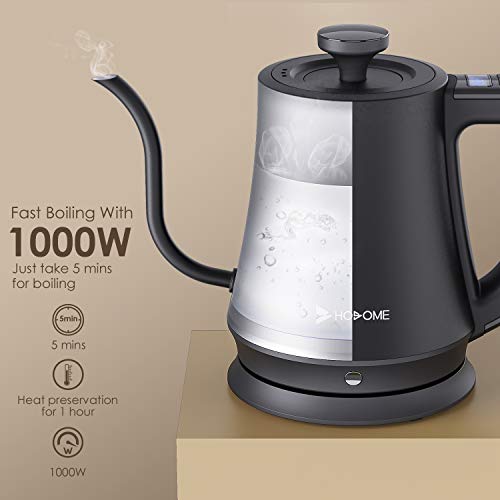 Electric Kettle, Hosome Gooseneck Electric Kettle with 6 Various