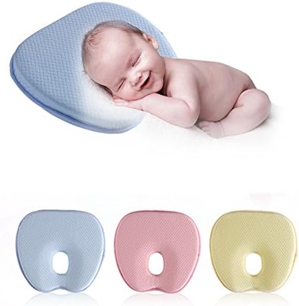 Baby Pillow For Newborn Breathable Comfortable Organic Memory Foam Pillow Blue