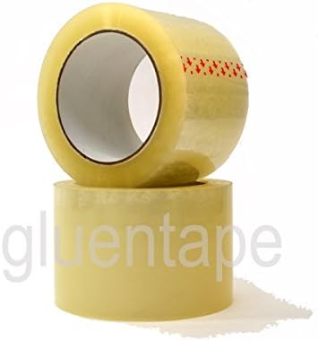 GlueNTape 2318 SAC Acrylic General Purpose Packaging Tape Roll, 1.8 mil Thick, 110 yards Length x 3" Width, Clear (Case of 24)