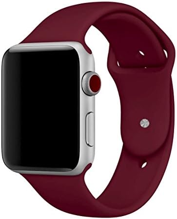 MadeforOnline : Band Compatible with Apple Watch 44mm 42mm 40mm 38mm Soft Silicone Waterproof Replacement Band iWatch Bands Wristband for Series 4,3,2,1, Nike+, S/M M/L