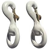 Flags Poles And More Pair of 3 Inch White Rubber Coated Brass Swivel Snap (2, White)
