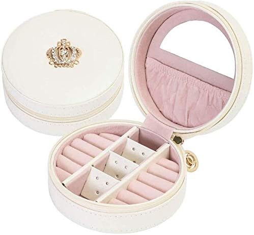 Watch Boxes Men Women Watch Box Portable Jewelry Box Earrings Ring Lipstick Storage Box Jewellery Case Organizer HUYP (Color : White)