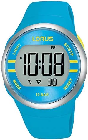 Lorus Digital Quartz Watch with Silicone Strap, Turquoise, Fashion