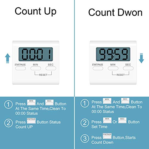 Kissarex Digital Kitchen Countdown Timer Teachers Classroom Counter Large LCD Loud