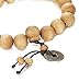 FUNRUN JEWELRY 6PCS 11MM Wood Bead Bracelet for Men Women Buddhist Mala Bracelet Elastic