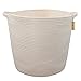 INDRESSME XL Cotton Rope Storage Basket Baby Laundry Basket Woven Baskets with Handle for Diaper Toy Off White Home Decor 16.0