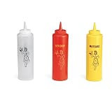 TableCraft 1112KMC 3-Piece Nostalgia Squeeze Bottle Set, 12-Ounce