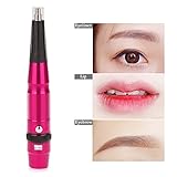 ShakeLady Adjustable Strong Powerful Tattoo Machine Kit Pen Power Supply for Permanent Makeup Eyebrow Eyeliner Lip with 10 Needles and Mouth Tips (Rose Red)
