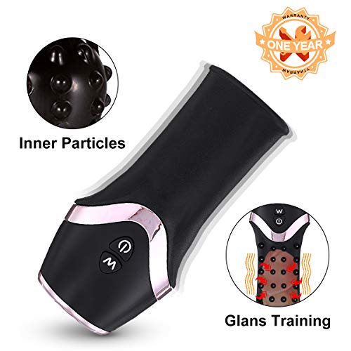 Penis Training Male Masturbator, Fovel Sexual Wellness Endurance Prolonging Vibrator Toy Improving Erection 12 Modes Waterproof Masturbation Glans Trainer Massager Sex Adult Toys for Durability