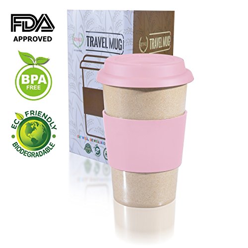 16oz 100% organic eco friendly reusable travel mug, to go takeawa…