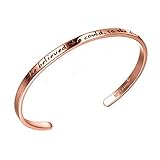 SOLOCUTE Rose Gold Cuff Bangle Bracelet Engraved 
