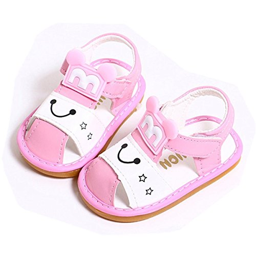 Sunward Fisherman Boy Girl Squeaky Sandals Shoes, Criss-Cross Toddler Boy Sandals Slip (Pink, 12M) - Thumbnail 6