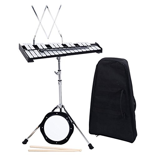 Percussion Glockenspiel Bell Kit 30 Notes w/ Practice Pad +Mallets+Sticks+Stand - Thumbnail 5
