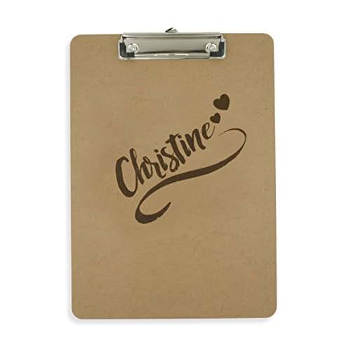 Custom Personalized Clipboard Engraved Name with Hearts
