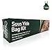 Sous Vide Bags Kit for Anova, Joule and all Popular Brands - 20 GREEN APRON™ Reusable BPA FREE Sous Vide Bags [2 Sizes] and 2 Bag Sealing Clips.