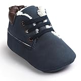 Mosunx(TM) Baby Soft Warm Sole Leather Shoes Infant Boy Girl Toddler Shoes (12~18M, Dark Blue)