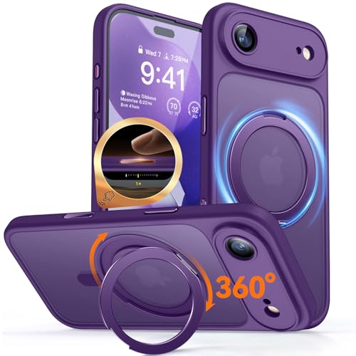 CANSHN 360° Ständer für iPhone Air Hülle, Matt Dunkelviolett