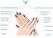 Ejiubas 24 Pcs Matte Black with Glitter Full Cover Squaletto Talone Medium False Nail Tips with 1pcs Glue for Free