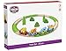 Wooden Railway Beginner Pack Train Set with Magnetic Zoo Carrier Train Cars - 20 Pieces