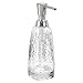 mDesign Modern Glass Refillable Liquid Soap Dispenser Pump Bottle for Bathroom Vanity Countertop, Kitchen Sink - Holds Hand Soap, Dish Soap, Hand Sanitizer & Essential Oils - Clear/Brushed