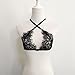 BEAUTYVAN Bra Crop Top, Women Hollow Translucent Underwear Wrapped Chest Sheer Lace Vest Strap Lingerie Black