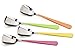 RSVP International Ice Cream Tool Collection, Dishwasher Safe, Large Handle, Colored Handle Spoons, 4 Piece