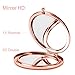 Imiao Round Compact Makeup Mirror Rose Gold Mirror Portable Hand Mirror Mini Pocket Mirror with 2 x 1x Magnification for Woman, Mother, Girls, Great Gift (Life Tree)