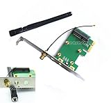 Allytech Wireless Network Ethernet LAN Mini PCI-E Card to PCI-E PCI Express Converter Adapter Antenna WiFi
