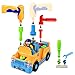 WolVol Truck Tools Toy Equipped with Electric Drill and Various Tools, Lights and Music, Bump and Go Action, Will go by its own and Change Directions on Contact