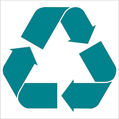 Recycling Symbol vinyl cut-out sticker- NOTEBOOK, LAPTOP, IPAD, WINDOW, WALL, CAR, TRUCK, MOTORCYCLE, TRASH CAN, GARBAGE CAN Decal (3" (buy 1 get 1 free), Teal)