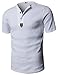H2H Mens Casual Half Sleeve Henley Pullover T-Shirts WHITE US L/Asia XL (JDSK31)