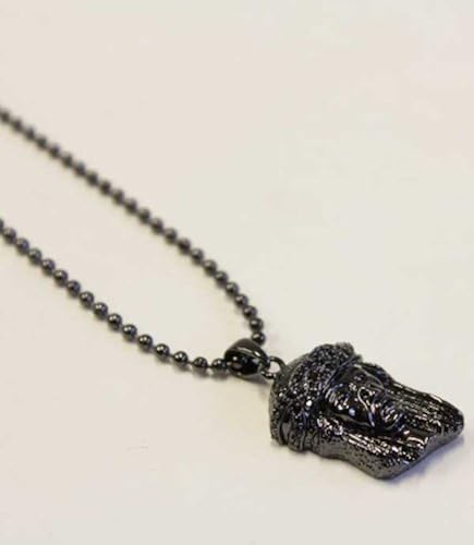 Black Micro Jesus Piece with ball chain necklace 30 inch with